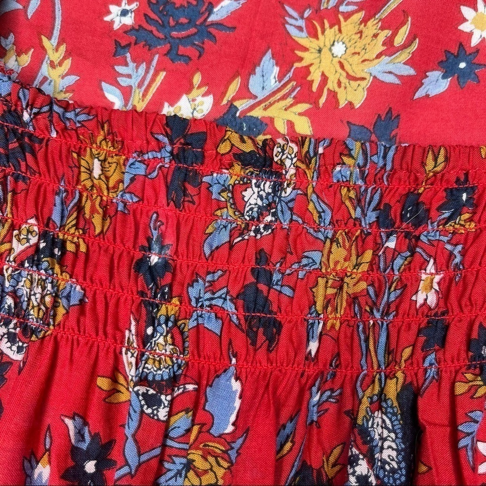 Lucky Brand Floral Printed Short Sleeve Blouse Size S - Picture 3 of 10